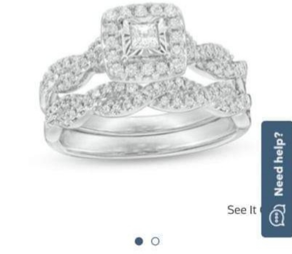 5/8 CT. T.W. Princess-Cut Diamond Frame Twist Bridal Set in 10K White Gold